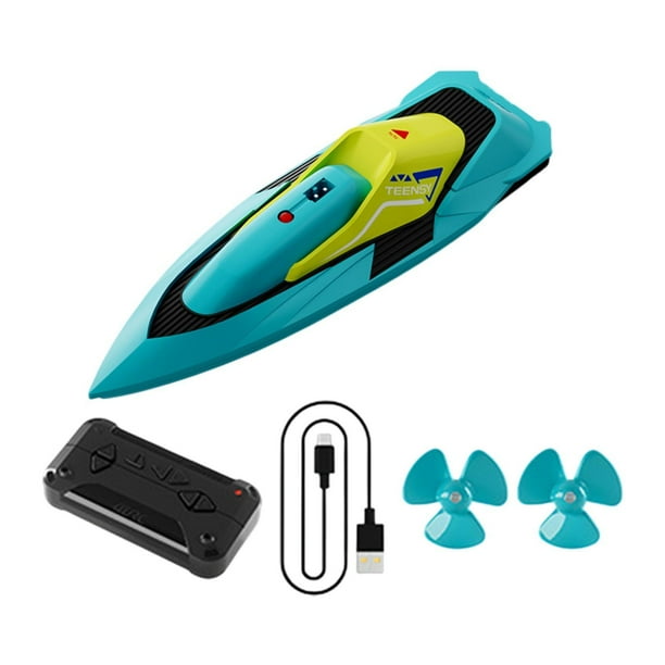 Barco de control remoto Lancha rápida RC Giro a la izquierda Giro a la derecha Juguetes de piscina Control remoto Azul