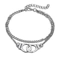 thumbnail image 1 of Tobillera con esposas de oro y plata para pareja, tobillera de playa, cadena para el pie, joyería de moda, 1 of 4