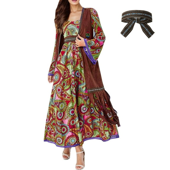 Women Casual Loose Bohemian Floral Dress Short Sleeve Long Maxi Summer Beach Swing Dress