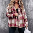 thumbnail image 2 of 2024 Autumn and Winter Fashion Plaid Jackets for Womens Plus Size Casual Pockets Printed Long Sleeve Tops Jacket Plaid Coat, 2 of 6