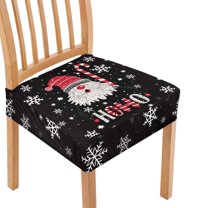 SEANATIVE Christmas Chair Covers Set of 6 Santa Claus Chair Seat Covers for Dining Chairs Xmas Chair Seat Decorative Cover Home Chair Slipcovers Dining Room Stool Covers Festival Party