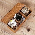 thumbnail image 4 of Nvzi 3 Grids Hand-Woven Water Hyacinth Baskets With Lid, Straw Storage Basket, 4 of 5