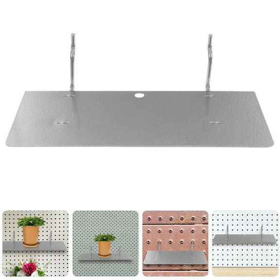 Masteelf  Hole Board Wall Shelf Kitchen Pegboard Organizer Work Silver