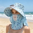 thumbnail image 6 of Outdoor Wide Brim Sun Hat with Solar Fan Built in Women Sun Hats with Neck Shield Flap Floral Bucket Fishing Hat UV Protection Visor Hat for Women Men Camping Hiking Beach Gardening, 6 of 6