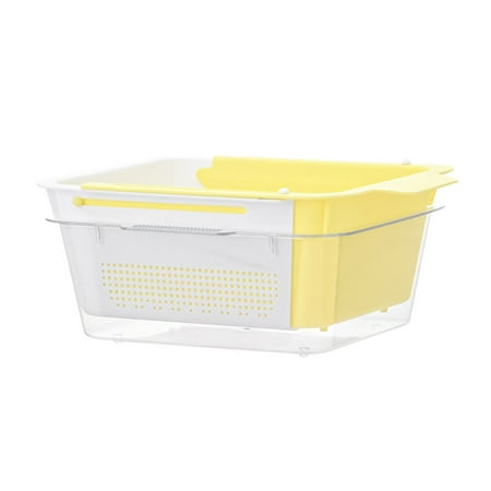 

Huaai Vegetable Dehydrator Collapsible Colander Fruits And Vegetables Drain Basket Adjustable Strainer Over The Sink For Kitchen Drain Strainer Space Saving Foldable Filter Colander Rinse Yellow