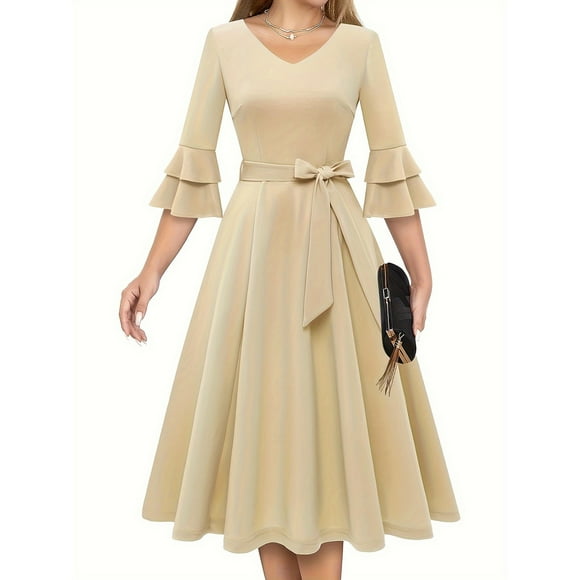 Gspmoly Women Dresses, Fashion Summer Women Patchwork Short Sleeve Casual Evening Party Prom Dress Cocktail Dresses Deals of The Day