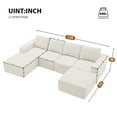 thumbnail image 3 of Harper & Bright Designs 110" Modular Sectional Sofa, Modern Convertible U Shaped Sofa with Movable Ottoman, Minimalist Cloud 6 Seater Foam-Filled Corner Sofa for Living Room, Beige, 3 of 19