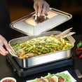 thumbnail image 6 of Practical Stainless Steel Square Food Tray Elegant Silver Serving Platter Dishwasher Safe for Kitchen Use, 6 of 20