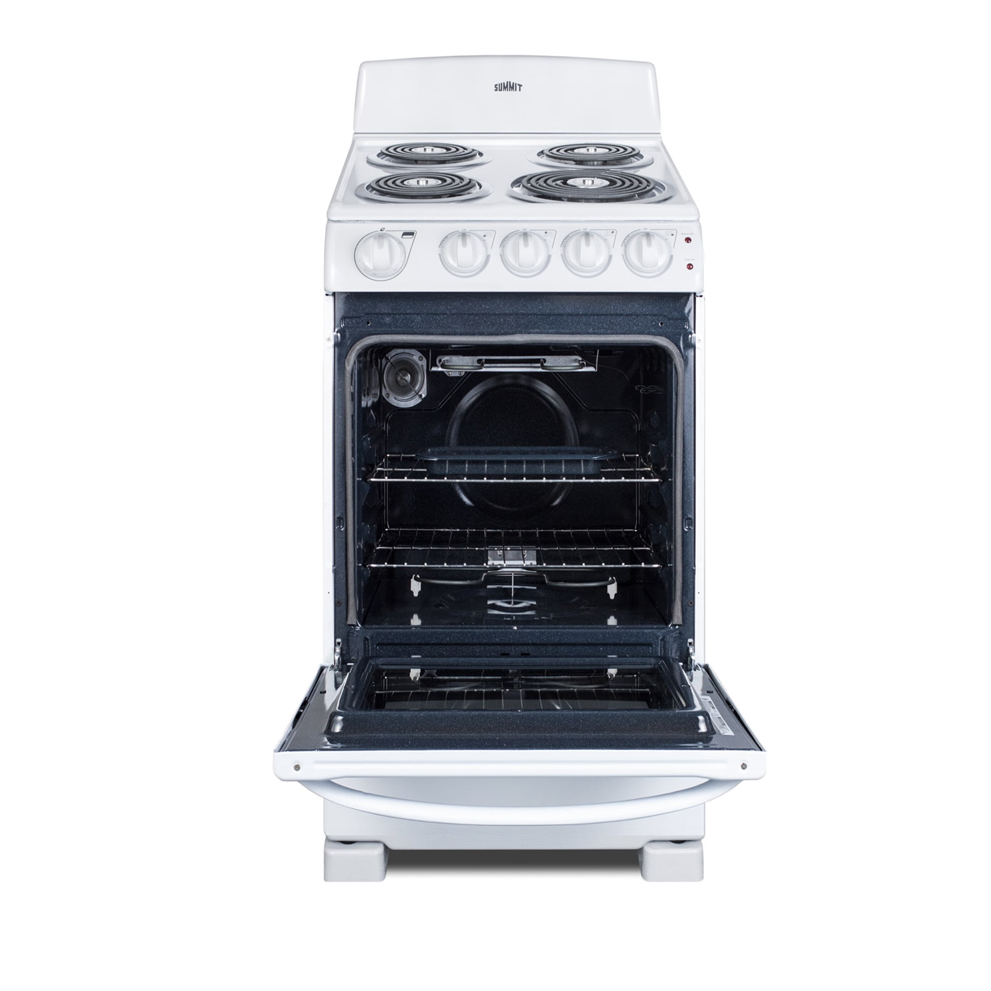 Summit 20 Inch Freestanding Electric Range, Coil Burners, White - RE203W