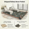 thumbnail image 5 of Fab Habitat Outdoor Rug - Waterproof, Fade Resistant, Crease-Free - Premium Recycled Plastic - Vintage Boho Kilim - Porch, Deck, Balcony, Mudroom, Laundry Room, Patio - Lhasa - Green - 3 x 5 ft, 5 of 9