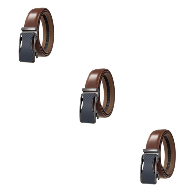 Qarigey Cómodo de usar Cinturón con hebilla automática para hombres - Trabajo de cuero duradero y resistente a los arañazos Grano de Type1 NO1