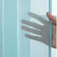 thumbnail image 4 of Juego de 2 cortinas de gasa gris de 150 x 250 cm de ancho x alto con efecto lino - Cortinas con ojales para decoración de dormitorio, semitransparentes para sala de estar, cocina, 4 of 4