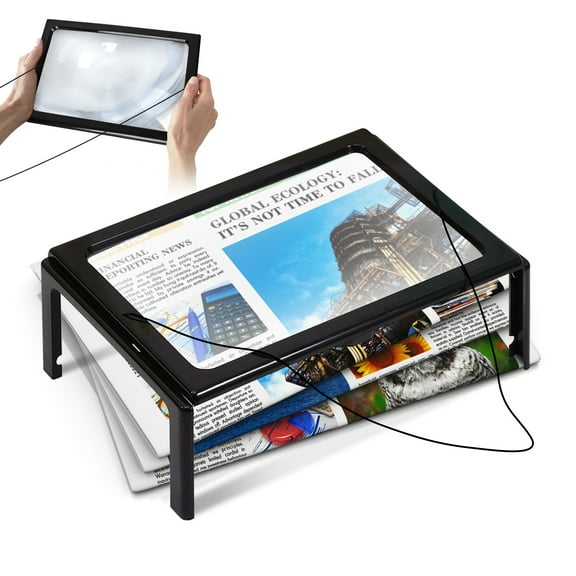 Fyydes LED Magnifier Reading, Large A4 Page 3x Magnifying Glass with Light LED Magnifier Reading
