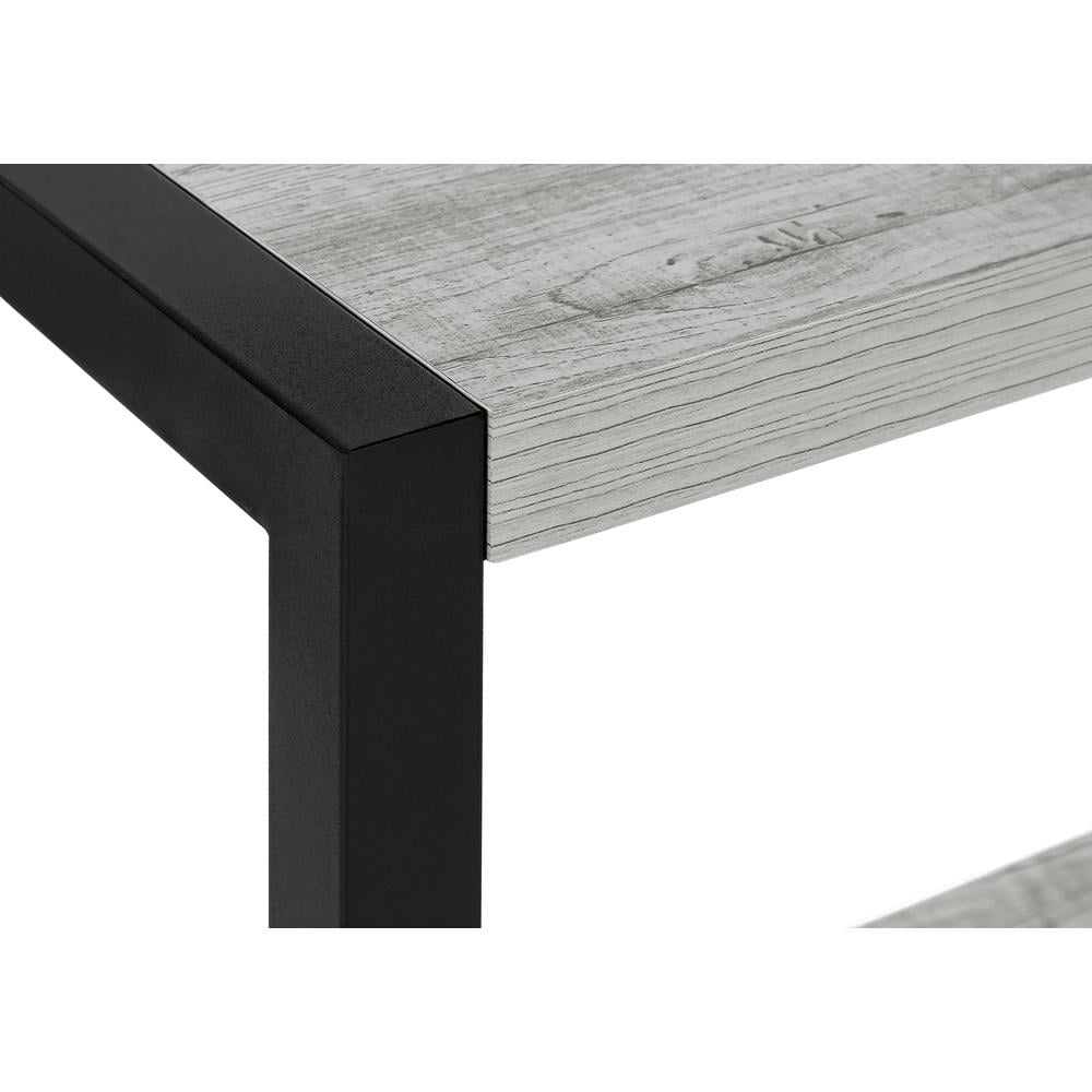 Accent Table Side End Narrow Small 2 Tier Bedroom Metal Grey