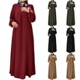 thumbnail image 1 of Gspmoly Robes pour Femmes Grande Taille, Mode Femme Uni Grande Taille Manches Longues Poches Robe Bandeau pour Dames Robe Longue Robes de Travail pour Femmes Offres, 1 of 6