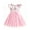 Pink-Flutter Sleeve, variant on Lanbubble Girls Floral Tulle Dress Flutter Sleeve Tutu Princess Party Dress 3-7 Years