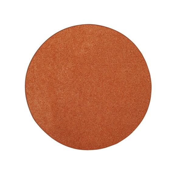 Furnish my Place Modern Plush Solid Color Rug - Orange, 4' Round, Pet and Kids Friendly Rug. Made in USA, Round, Area Rugs Great for Kids, Pets, Event, Wedding