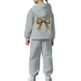 thumbnail image 5 of Boys Tracksuit Sets Size 8 Bow Graphic Sweatshirt and Pants Warm Up Suit Loose Fit Hoodie Sets 2 Pieces Sweatsuits for Boys Back To School Clothes, 5 of 7