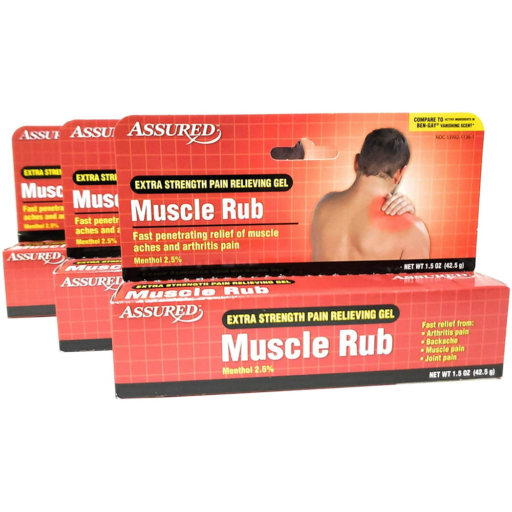 Muscle Rub Extra Strength Pain Relieving Gel 1.5 oz Tube 3 Pack