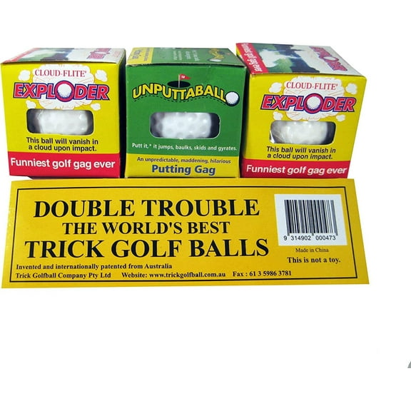 Trick Exploding & Unputtable Golf Ball 3 Pack