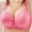 Rose-red, variant on Summer New plus Size Wireless Thin Molded Cup Three Button Gathered Side Control Comfortable Breathable Magnetic Bra Underwear