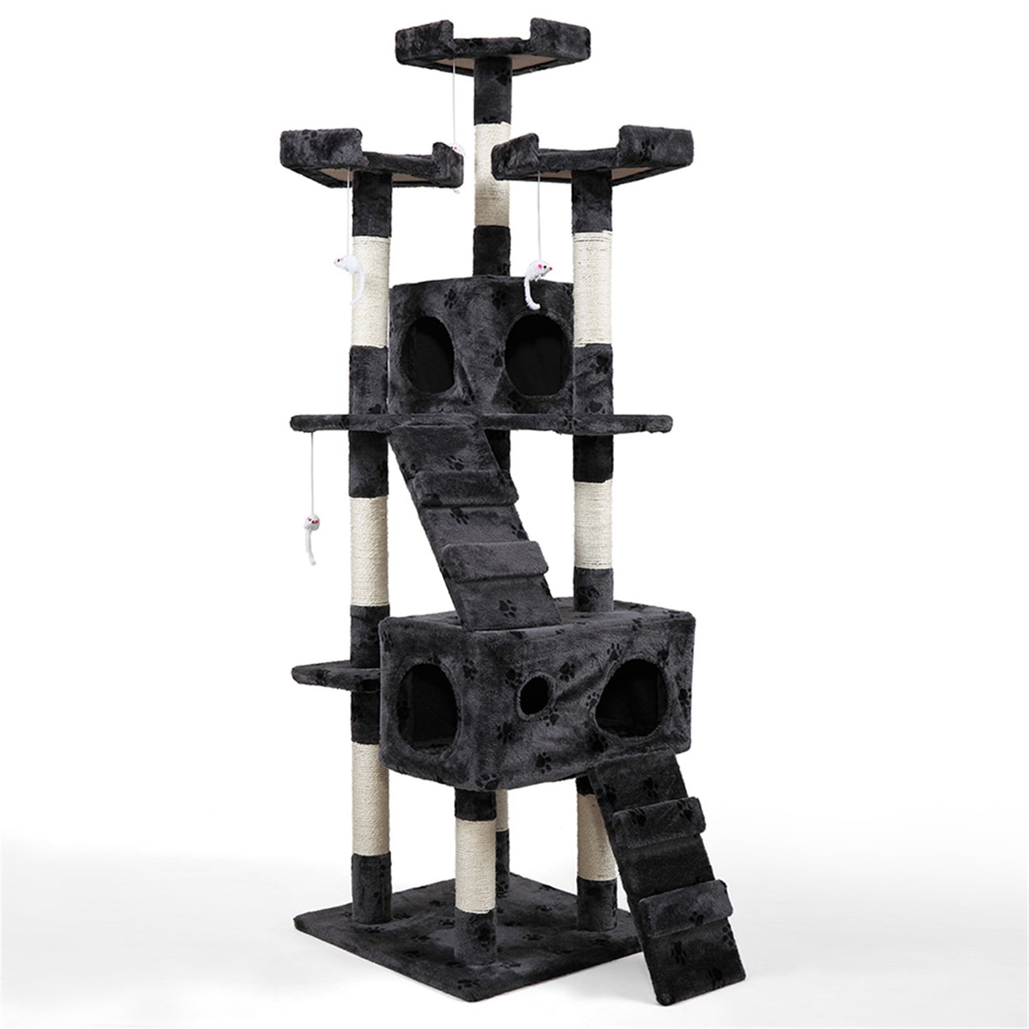 Pefilos 67" Cat Tower for Indoor Cats with Hammock Cat Tree for Big Cats Cat Condo for Adult Cats Large Pet Club Cat Tree Furniture, Gray Pefilos 67" Cat Tower for Indoor Cats with Hammock Cat Tree for Big Cats Cat Condo for Adult Cats Large Pet Club Cat Tree Furniture, Gray
