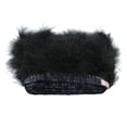 thumbnail image 2 of Rongfmy 2 Meters Luxury Dyed Turkey Feather Fringe Dyed Feather Ribbon for DIY Hat black, 2 of 9