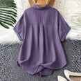thumbnail image 4 of XuJwPNcy Button Down Shirts for Women Short Sleeve Lapel Tops Comfy Chino T Shirts Basic Tunic Summer Tees with Pocket, 4 of 6