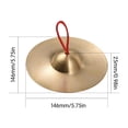 thumbnail image 2 of 1-pair 5.8in Small Brass Hand Cymbals Gong Band Rhythm Percussion Copper Musical Instrument for Opera and Drums Performance, 2 of 6
