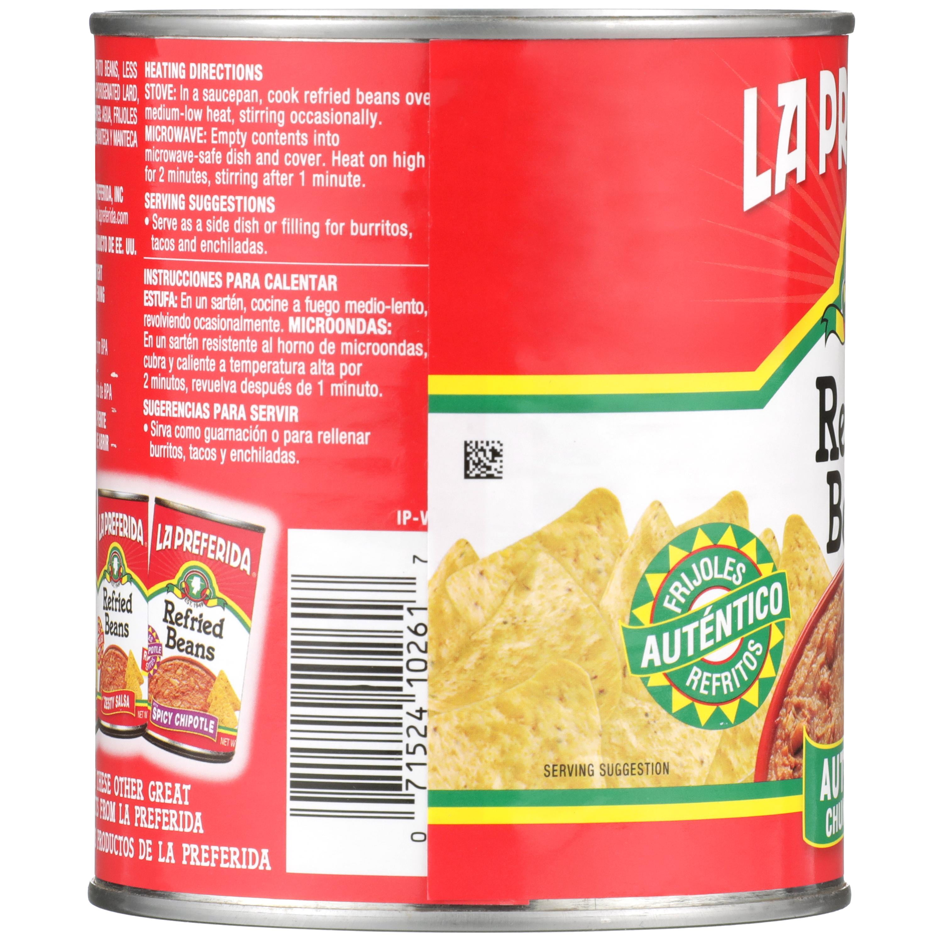 (2 pack) La Preferida Authentic Chunky Style Refried Beans, 30 oz, Can