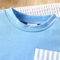 thumbnail image 6 of YUEHUA Outfit for Boys Boys Girls Short Sleeve Striped Prints T Shirt Pullover Tops Shorts Outfits,Size 2-3 Years, 6 of 7