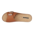 thumbnail image 4 of GC Shoes Womens Open Toe Wedge Sandals, Comfy Vegan Leather Slip On Low Heel Buckle Strap Slide Platform, Tan/Size 10, 4 of 5