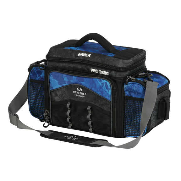 Realtree Adult Unisex Pro 3600 Fishing Tackle Box Binder Top Bag Bait Storage, Blue