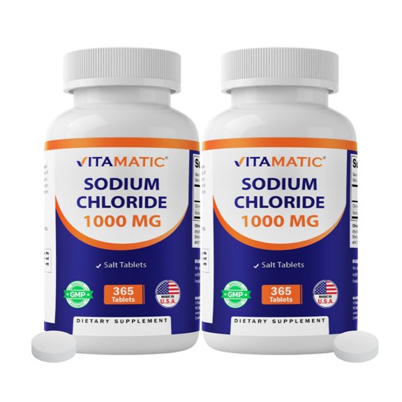 Vitamatic 2 Pack Sodium Chloride 1000mg, 365 Tablets