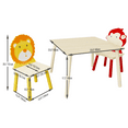 thumbnail image 4 of PAPROOS Kids Table and 2 Chairs Set, 3 Pieces Wood Activity Table Drawing Play Table and Animals Chairs Set, Adorable Study Desk Table Chairs Set for Toddler, 4 of 8