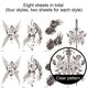 thumbnail image 3 of 8 hojas de tatuajes temporales para mujeres, pegatinas de tatuajes, conjuntos de tatuajes, para niñas y adultos, belleza, 3 of 5