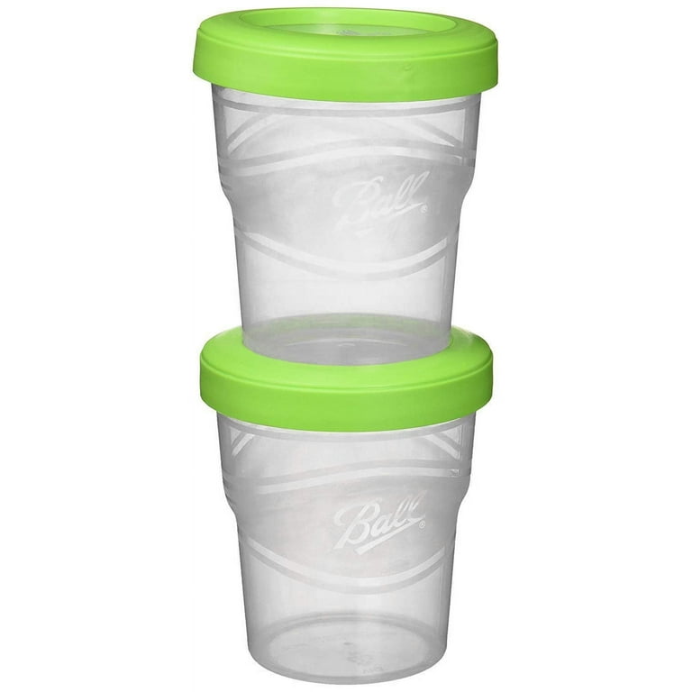 Ball Jar Plastic Pint Freezer Jars with Snap-On Lids, 16-Ounces (2-Count) 