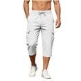 thumbnail image 2 of Horkkom Cargo Shorts for Men Elastic Waist Drawstring Hiking Shorts Summer Outdoor Casual Shorts with Pockets, S-3XL, 2 of 8