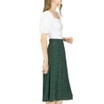 thumbnail image 4 of DARING DIVA Women's Elastic Waist A-Line Floral Print Midi Skirt XS Green, 4 of 8