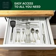 thumbnail image 4 of Bamboo Kitchen Drawer Organizer - Expandable Silverware Organizer/Utensil Holder and Cutlery Tray with Grooved Drawer Dividers for Flatware and Kitchen Utensils (9 Slots, White), 4 of 6