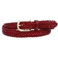 thumbnail image 2 of Classic 3/4" (20mm) Skinny Braided Woven Narrow Soft Cowhide Leather Belt, 2 of 4