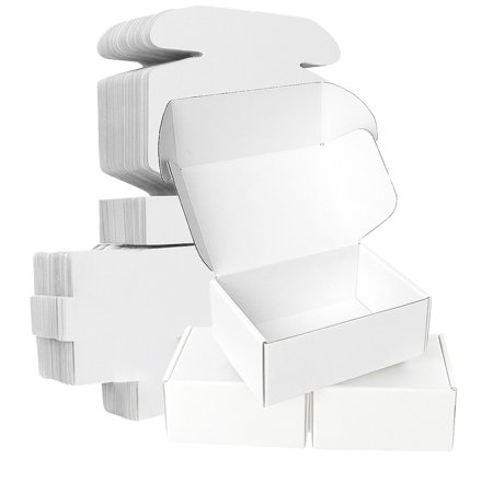 Ucanpack E Flute Lightweight Mailer Box Corrugated Mailer Box White Small, 5 x 5 x 5" - 50 Pcs