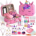 thumbnail image 1 of Kit de maquillaje Masiuve Kids para niñas con funda de unicornio de 3 a 12 años, 1 of 7