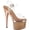 Clear/Rose Gold Chrome/Multi Glitter Synthetic, variant on Women's Pleaser Esteem 708CHLG Quarter Strap Platform Sandal
