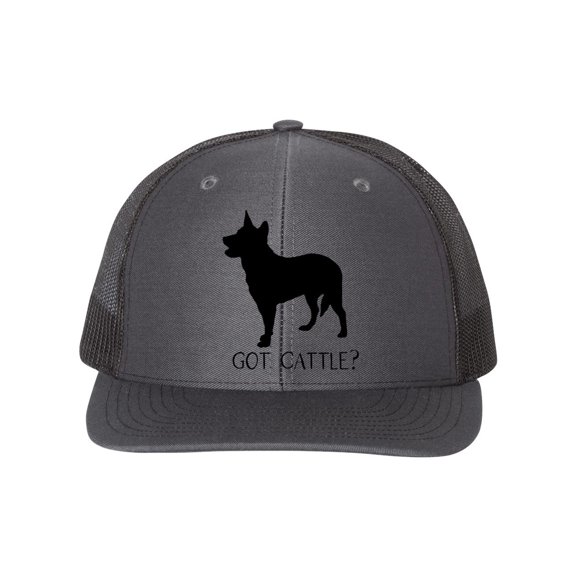 Blue Heeler Hat, Got Cattle, Blue Heeler, Australian Cattle Dog, ACD, Cattle Hat, Farming Hat, Cattle Dog, Cattle Farmer, Dairy, Herding Dog, Charcoal/Black