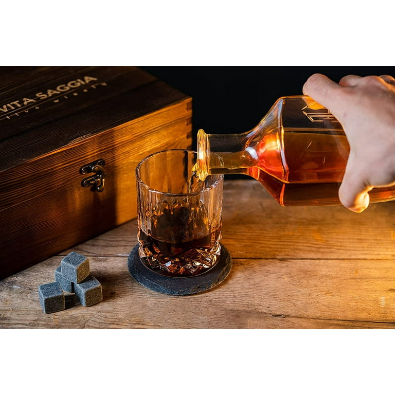 8-pc. Personalized Whiskey Glass & Coaster Set with Wood Box