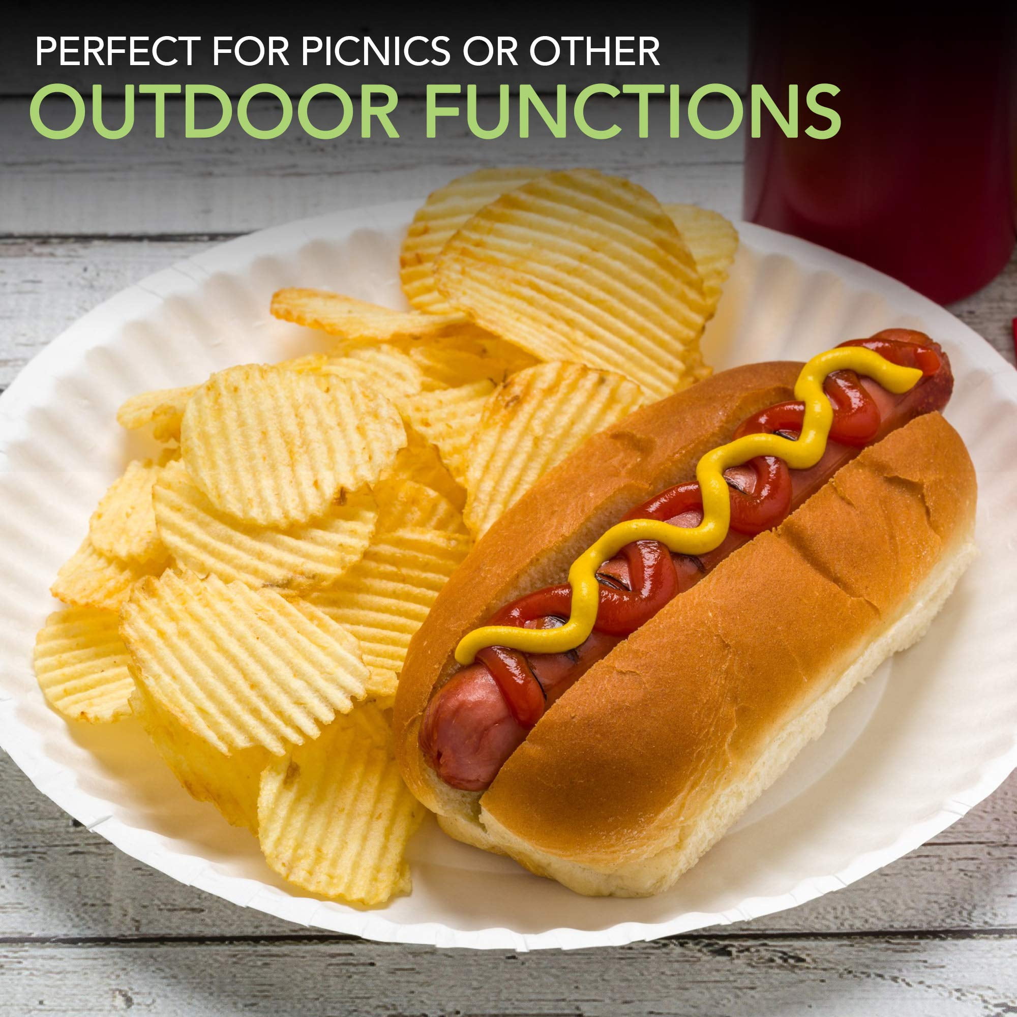 Stock Your Home 9-Inch Paper Plates Uncoated, Everyday Disposable Plates 9" Paper Plate Bulk, White, 1000 Count