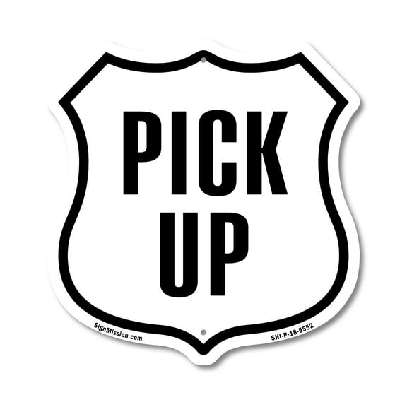 Pickup 12 inch X 12 inch Shield-Shaped Rust-Free Aluminum Metal Sign Weather Resistant Made in the USA