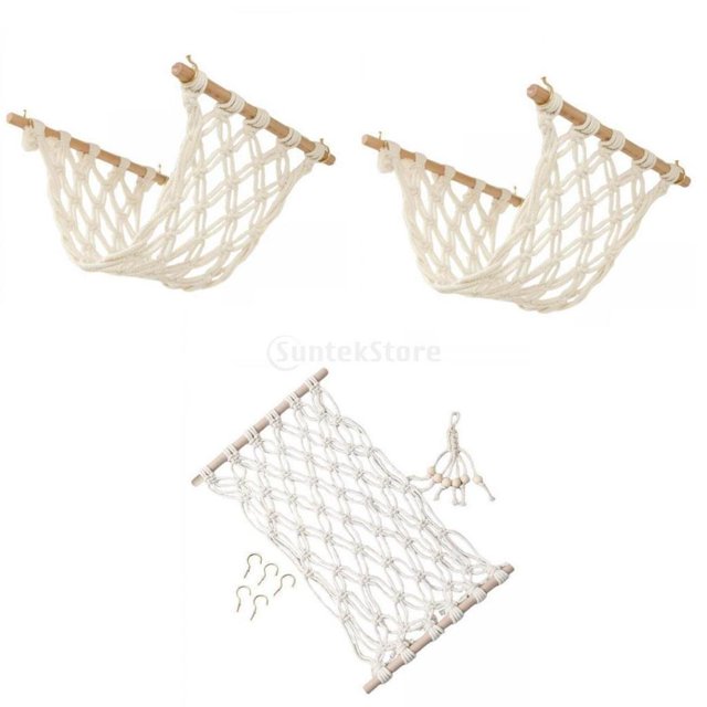 3 x Fruits Hammock Fruit and Vegetable Holder Bohemian for Kitchen Camping Baoblaze none