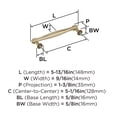 thumbnail image 5 of Amerock Enlivity 5-1/16 inch (128mm) Center-to-Center Golden Champagne Cabinet Pull, 5 of 5